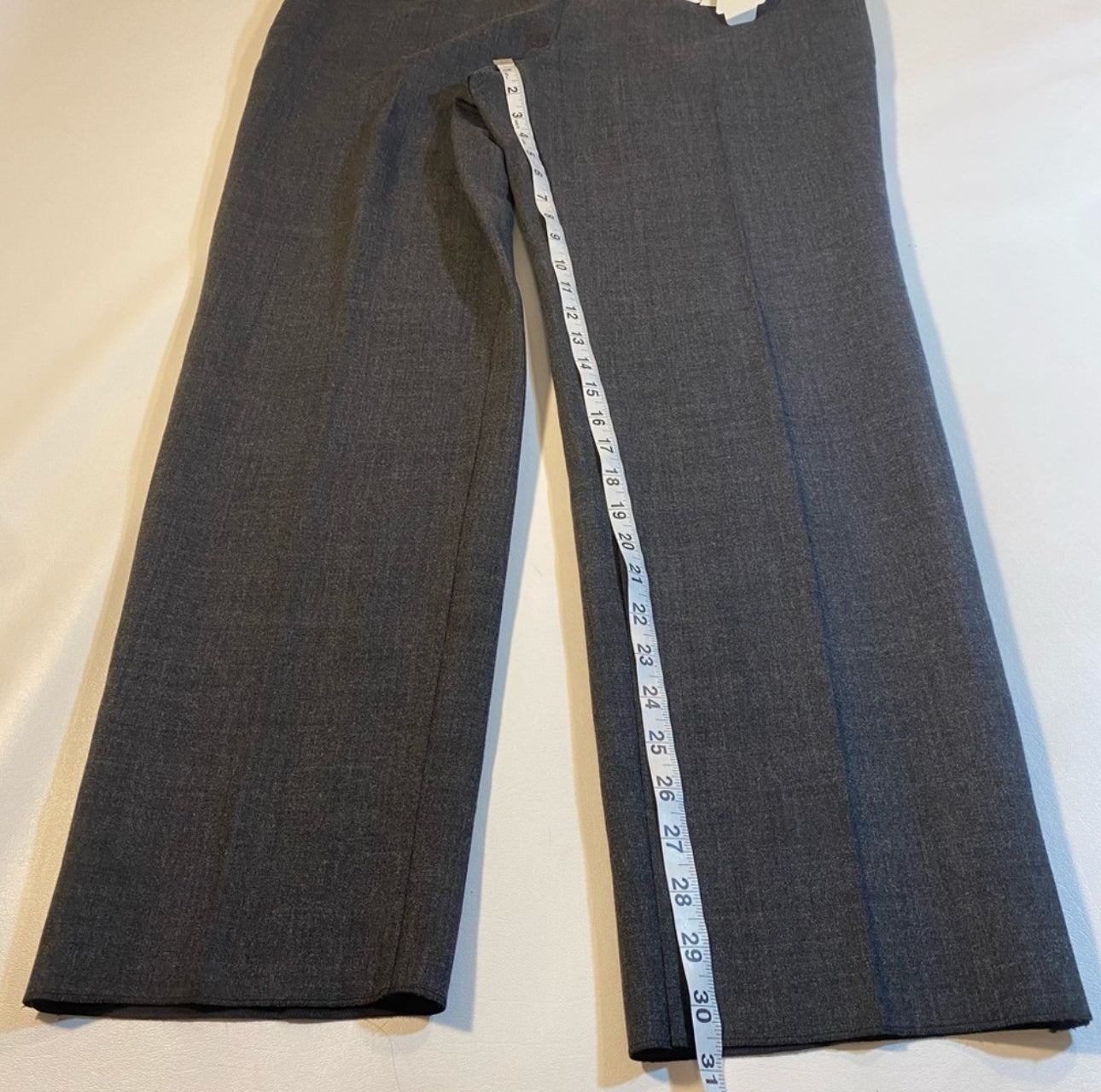 NWT Armani Collezioni Size 16 Grey Poly Wool Blend Side Zip Dress Pants