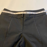 Vintage Lillie Rubin Size 4 Black Subtly Wide Leg Pants With Leather Piping