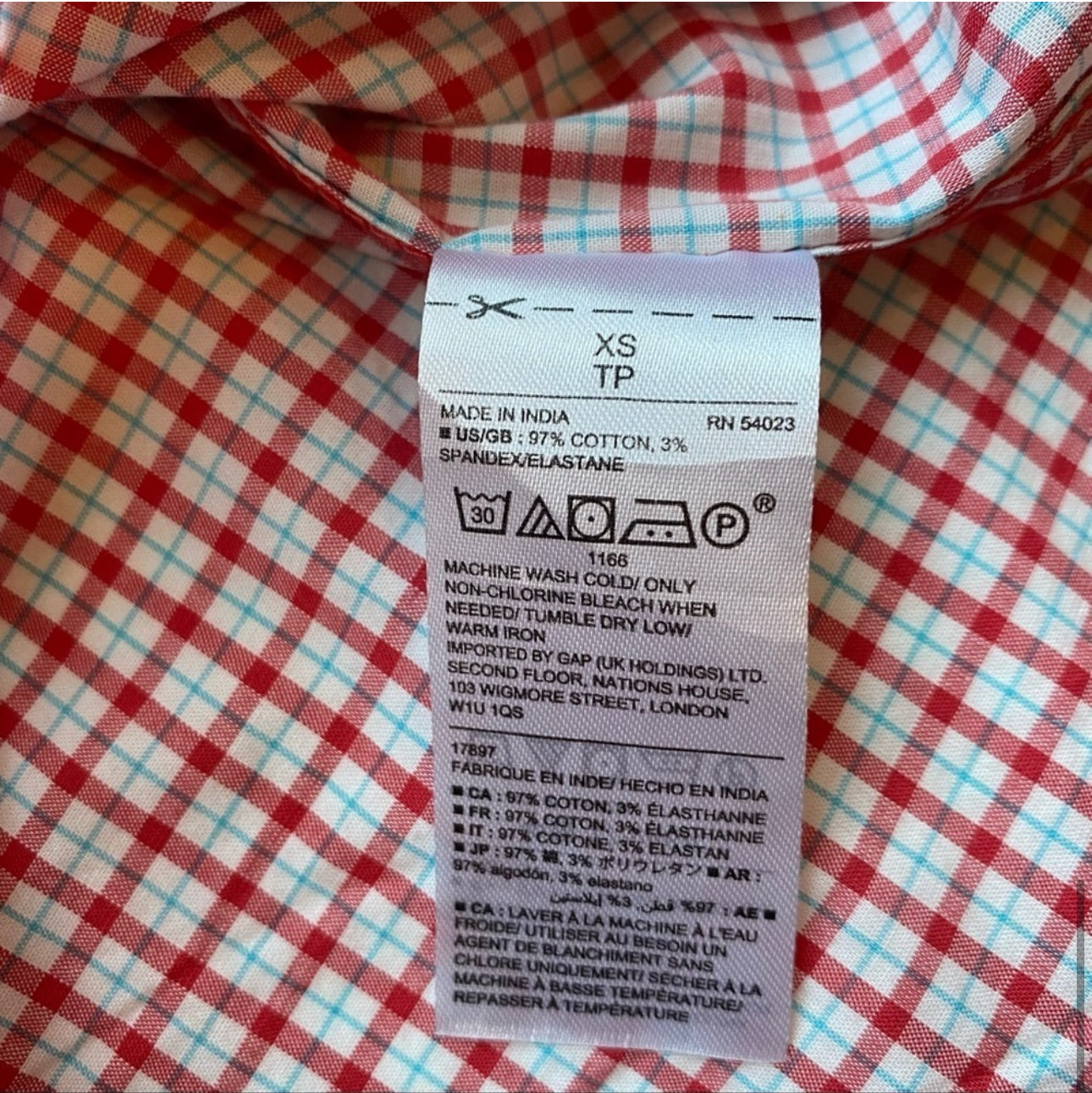 NWT Gap $47 Plaid Slim Fit Lightweight Long Sleeve Casual Button Down Shirt