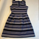 Madewell Size M Blue Textured Stripe Ponte Gallerist Dress. Retail $138