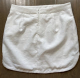 Sans Souci Size M (Runs Small) Textured Ivory Rounded Hem Subtle Hi-Low Skirt