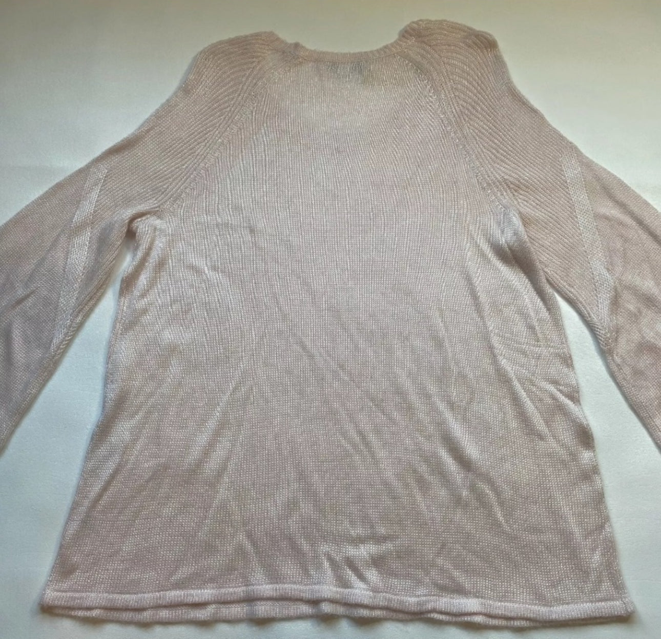 NWD Sejour Size 2X Soft Pink Bell Sleeve Semi-Sheer Knit Pullover Sweater