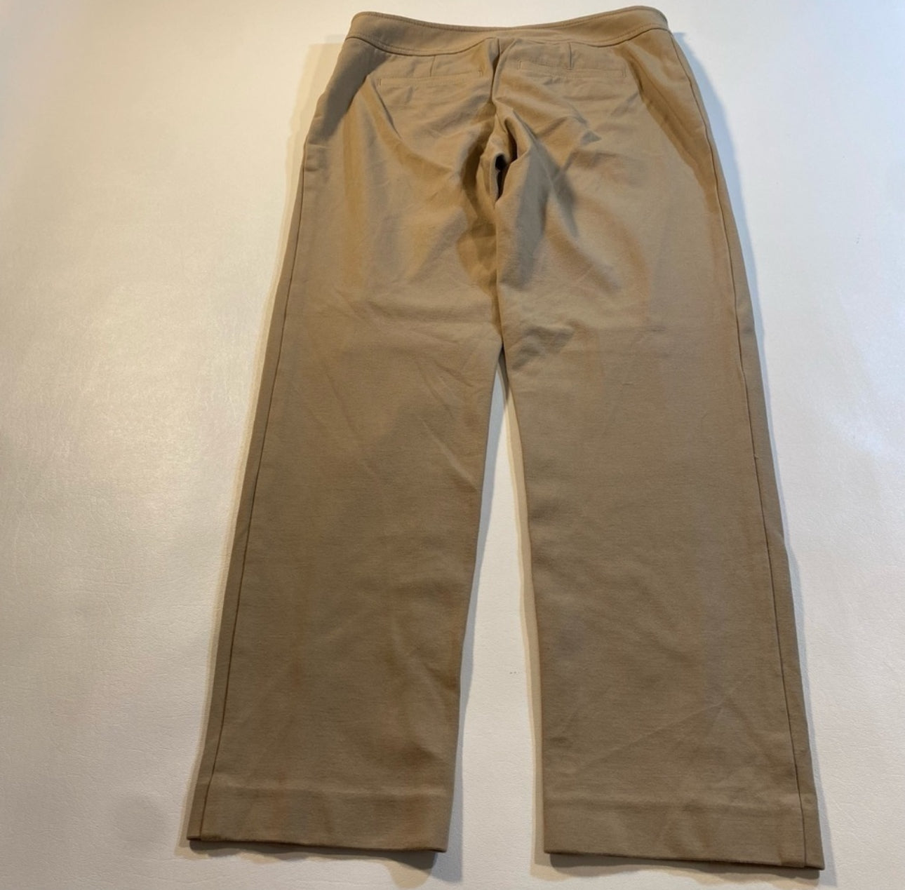 Talbots Size 2 Khaki Paneled Straight Leg Ponte Ankle Pants