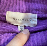 NWOT Melloday Size SP Purple Ribbed Boxy Oversized Mock Neck Sweater
