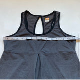 Lucy Tech Size S Grey Athletic Tank W Keyhole Peekaboo Back, Adjustable Hem