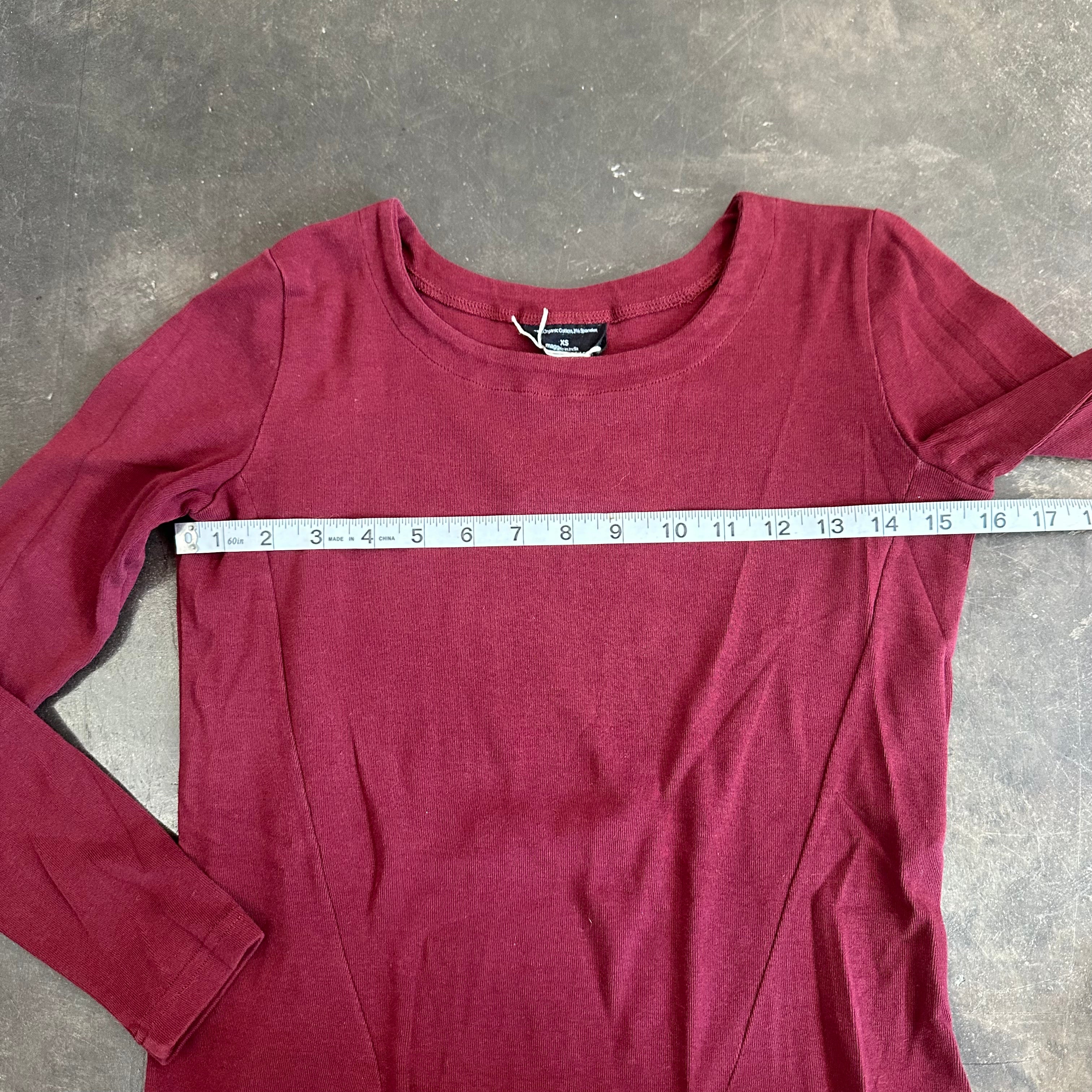 Maggie’s Organics Diagonal Seam High Low Long Sleeve Top