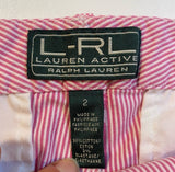 Ralph Lauren Sport Size 2 Pink Stripe Bermuda Shorts