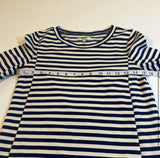 Madewell Size S Gondola Navy And White Stripe 3/4 Sleeve Sheath Mid-Thigh Dress