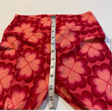 Lularoe OSFA Red Pink Geometric Heart Design Valentine Leggings