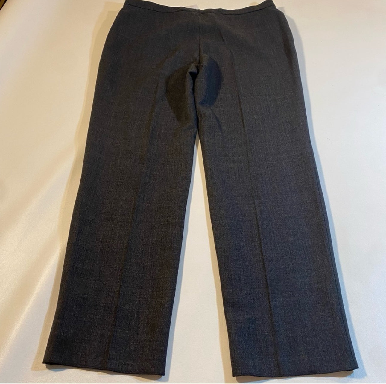 NWT Armani Collezioni Size 16 Grey Poly Wool Blend Side Zip Dress Pants