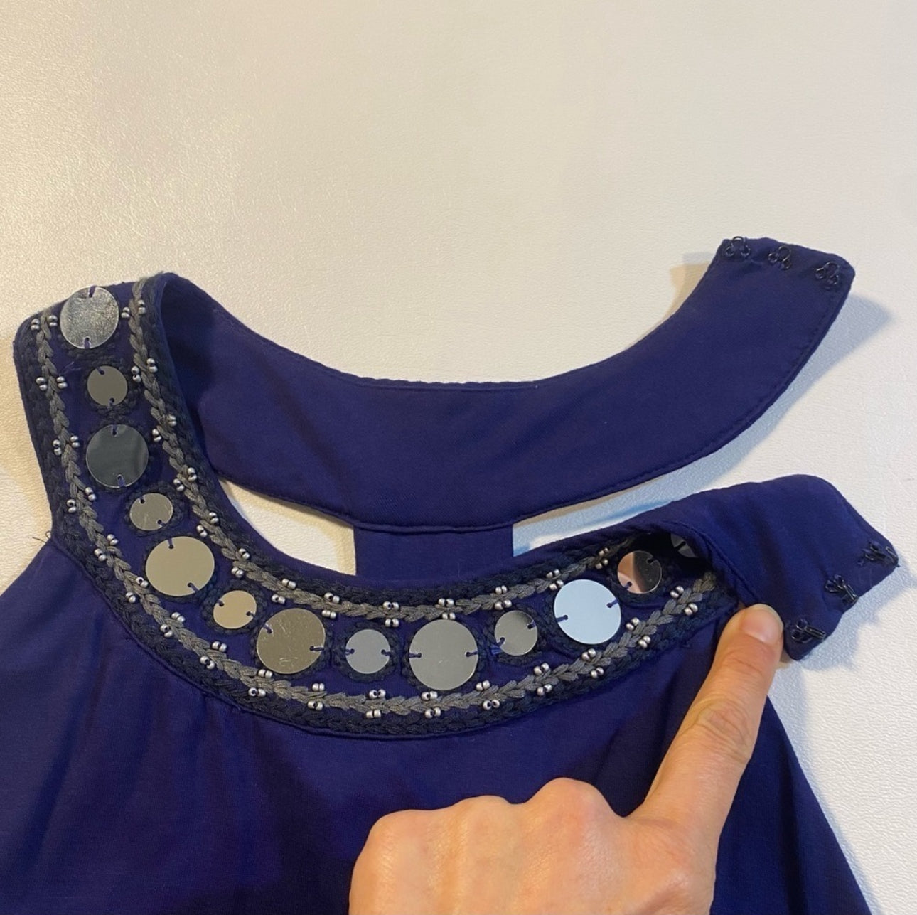 NWT INC International Concepts Size PL Royal Blue Halter Dress W Silver Sequins