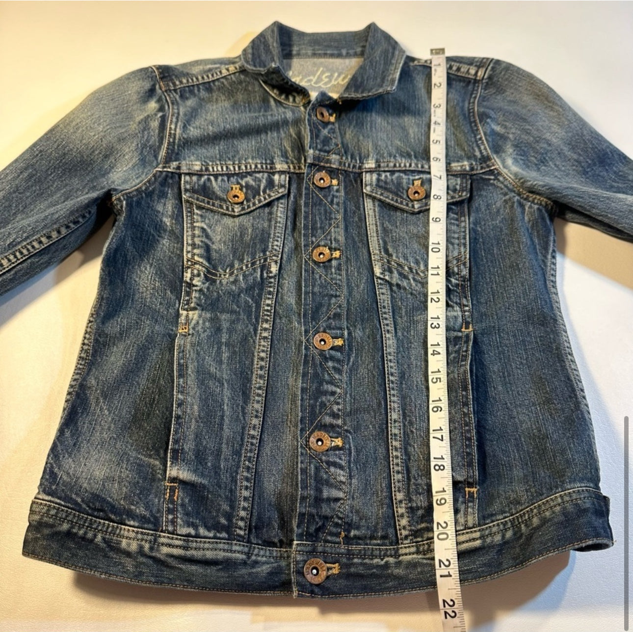 Madewell Size S Classic Denim Jacket In Storm Cloud Wash EUC