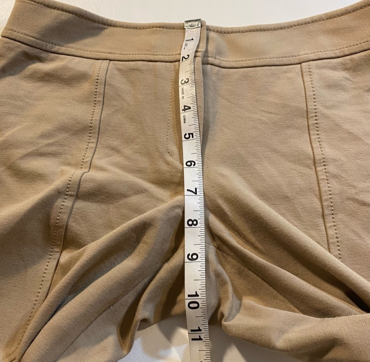 Talbots Size 2 Khaki Paneled Straight Leg Ponte Ankle Pants