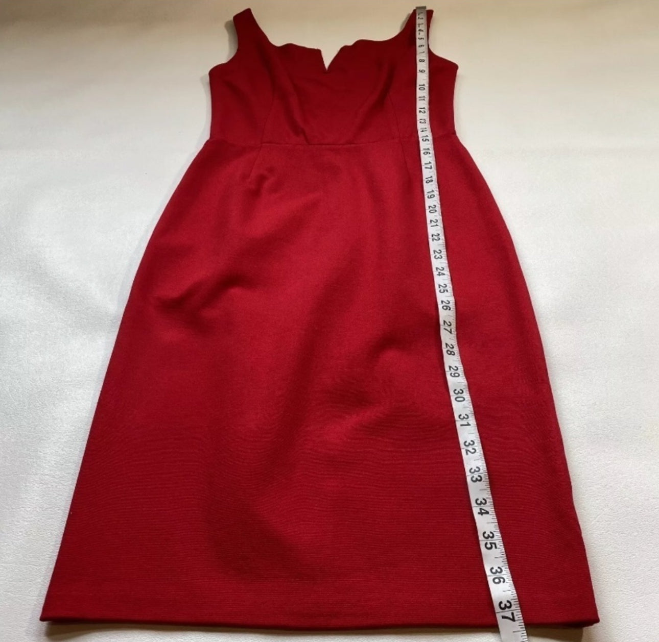 NWT $128 Love...Ady Size XS Red Wired V Notch Bodycon Ponte Dress