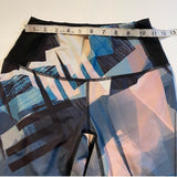 Lucy $79 Size XS Om Capri Length Blue Pink Abstract Geometric Print Leggings