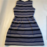 Madewell Size M Blue Textured Stripe Ponte Gallerist Dress. Retail $138