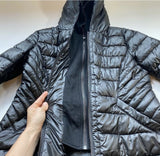 NWT French Connection Size M Black Quilted Coat W Attached Knit Insert $280