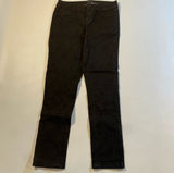 WHBM Size S Black Denim Damask Contour Mid-Rise Slim Leg Jeans