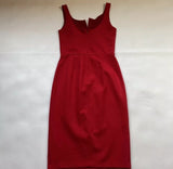 NWT $128 Love...Ady Size XS Red Wired V Notch Bodycon Ponte Dress