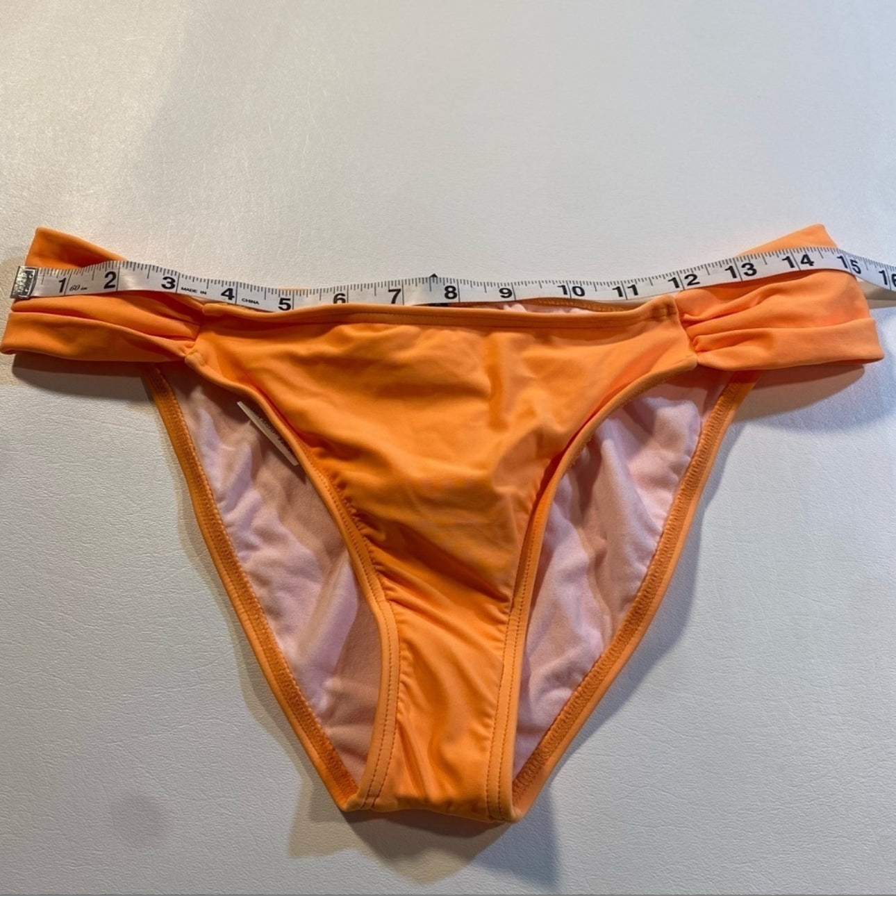 NWT O’Neill Size XL Peachy Orange Ruched Side Low Rise Bikini Bottom