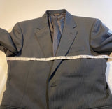Jos A Bank Size 40R Black 100% Wool Pinstripe Suit Jacket Sport Coat Blazer