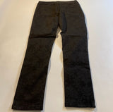 WHBM Size S Black Denim Damask Contour Mid-Rise Slim Leg Jeans