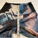 Lucy $79 Size XS Om Capri Length Blue Pink Abstract Geometric Print Leggings