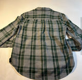 Madewell Size S Gray And Green Washburn Plaid Zip Popover Flannel Shirt EUC