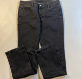 WHBM Size 6R Dark Grey Denim Noir Slim Leg Textured Pocket Design Jeans