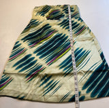 Limited 4 Strapless 100% Silk Vibrant Teal Magenta Yellow Streak Print Dress