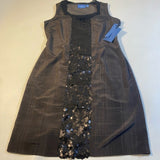 NWT $78 Simply Vera Wang Size 6 Chalkboard Plaid Shift Dress With Sequin Panel