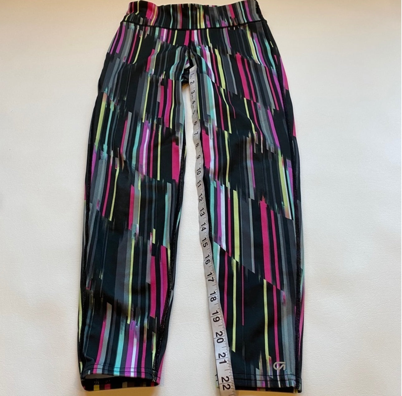 Gap Fit XS (Mis-Sized L) Colorful Abstract Vertical Lines Capri Leggings