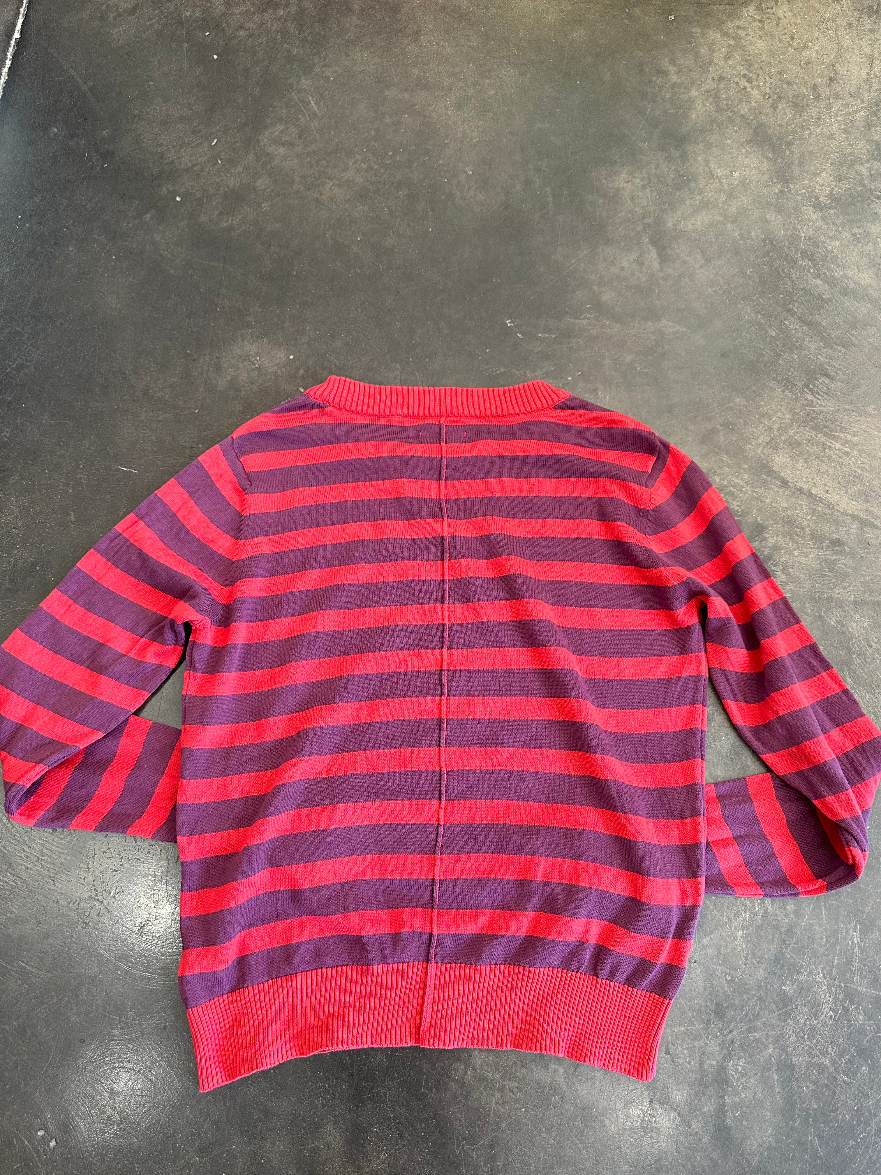 Pact Size M 100% Organic Cotton Striped Pullover Crew Neck Sweater