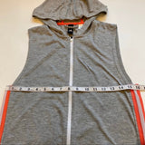 Adidas - Adidas Size S Show Your Stripes Sleeveless Grey Hoodie With Orange Side Stripes - Hoodies - Afterglow Market