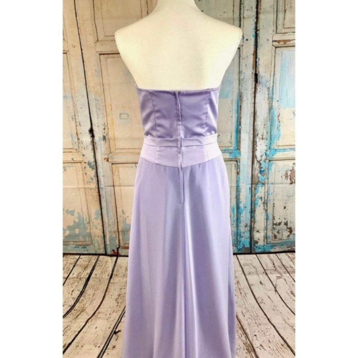Alfred Angelo - Alfred Angelo Size M? Lavender Strapless Satin & Chiffon Formal Dress With Bow - Dresses - Afterglow Market