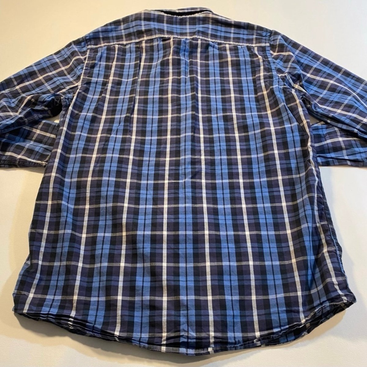 American Eagle AEO - American Eagle AEO Size L Blue Plaid 100% Cotton Casual Button Down Shirt - Shirts - Afterglow Market