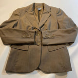 Ann Taylor - Ann Taylor Size 2 Tan Wool 2 Button Pinstripe Blazer Suit Jacket - Blazers - Afterglow Market