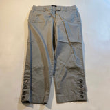 Ann Taylor - Ann Taylor Size 4 Grey Stretch Cotton Cropped Pants With Ankle Button Details - Pants - Afterglow Market