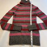 Arizona Size - Arizona Size XS (Fits Like XXS) Metallic Pink Grey Red Stripe Turtleneck Sweater - Sweaters - Afterglow Market