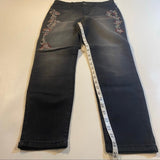 Artisan NY - Artisan NY Size 8 Grey Denim Ankle Jeans W Asymmetrical Embroidered Flowers - Jeans - Afterglow Market