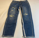 Ashley Mason - Ashley Mason Size 7 Medium Wash Denim Factory Distressed Raw Hem Crop Jeans - Jeans - Afterglow Market