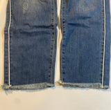 Ashley Mason - Ashley Mason Size 7 Medium Wash Denim Factory Distressed Raw Hem Crop Jeans - Jeans - Afterglow Market