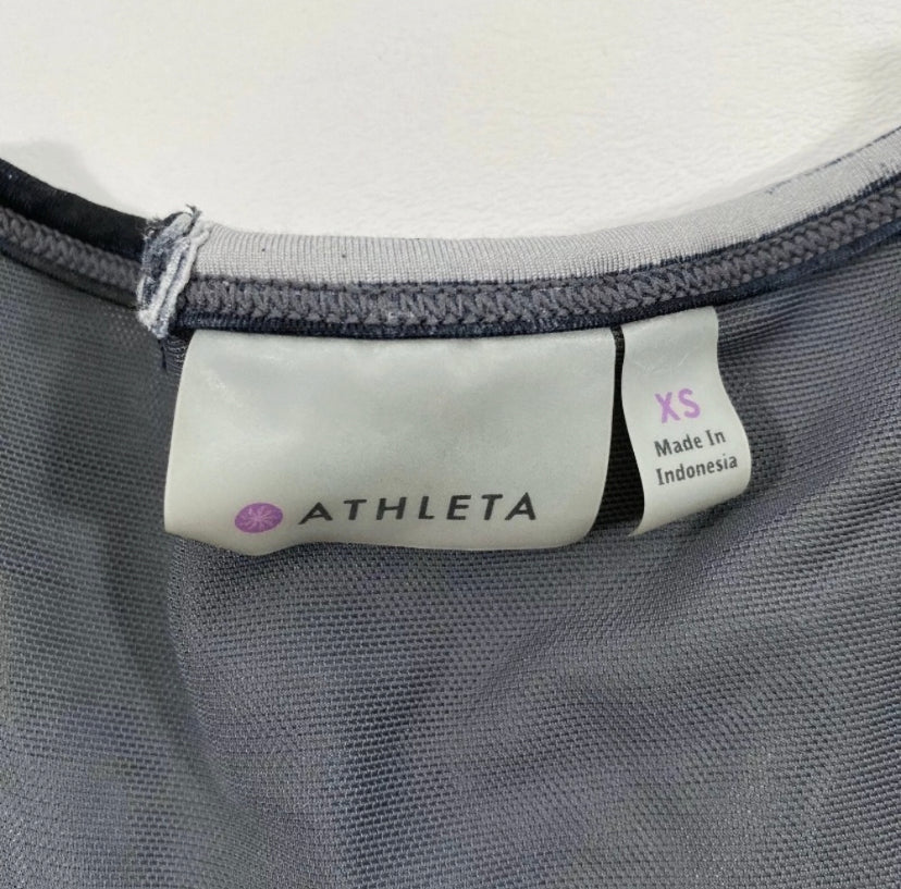 Athleta - Athleta Size XS Shades Of Grey Cinch Tie Bottom Athletic Tank With Built In Bra - Tanks - Afterglow Market