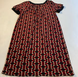 ATL Loft - ATL Loft Size XXSP Red Geometric Print Short Sleeve Ringer Stretch Jersey Dress - Dresses - Afterglow Market