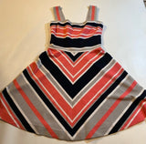 Banana Republic - Banana Republic Milly Collection Size 0 Coral Grey Stripe Fit N Flare Sun Dress - Dresses - Afterglow Market