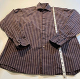 Ben Sherman - Ben Sherman Size 16 34-35 Plum Wine Purple Stripe Collared Button Up Shirt - Shirts - Afterglow Market