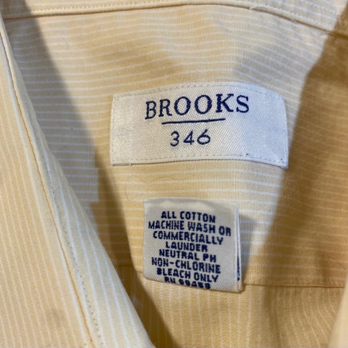 Brooks Brothers 346 - Brooks Brothers 346 Size 16-33 Yellow Striped Button Up Collared Dress Shirt - Shirts - Afterglow Market