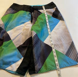 Burnside - Burnside Size 30 Geometric Patchwork Board Shorts Swim Trunks Beach - Swimsuits - Afterglow Market