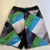 Burnside - Burnside Size 30 Geometric Patchwork Board Shorts Swim Trunks Beach - Swimsuits - Afterglow Market