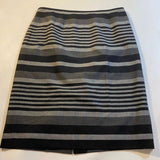 Calvin Klein - Calvin Klein Size 8 Grey Black Stripe Fully Lined Knee Skirt W Back Slit - Skirts - Afterglow Market